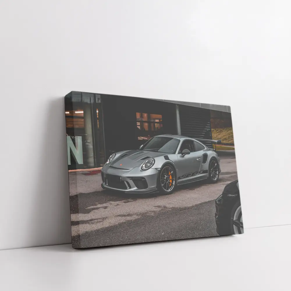Porsche 911 GT3 RS 991 Silver Front View Street – Wall Art