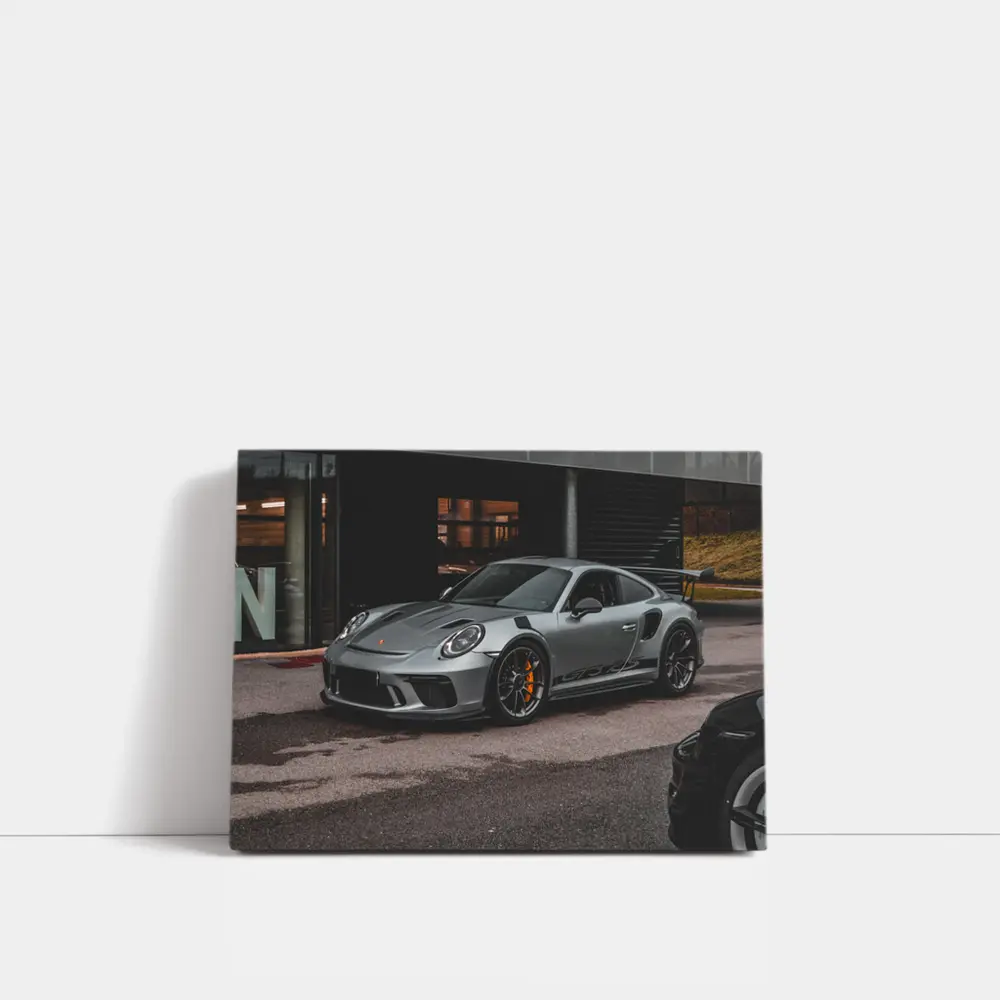 Porsche 911 GT3 RS 991 Silver Front View Street – Wall Art