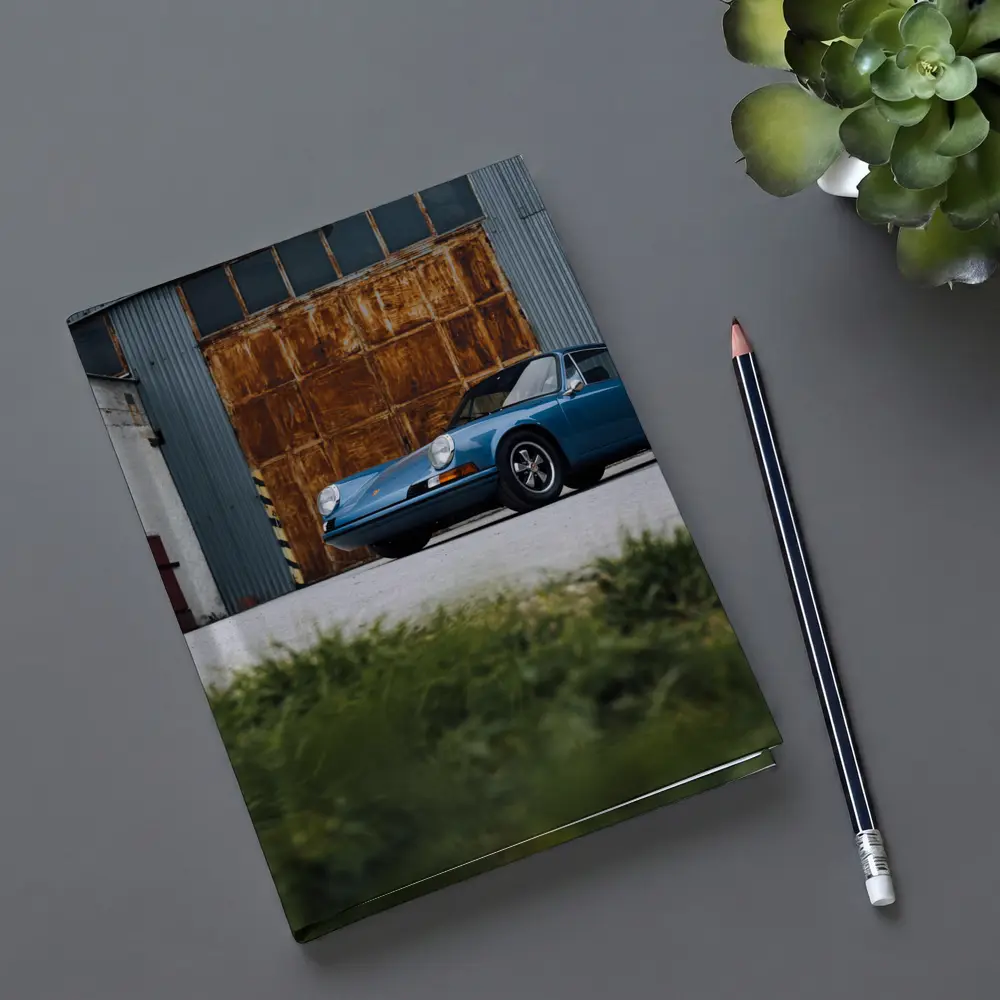 Classic Porsche 911 Blue Rusty Warehouse – Notebooks