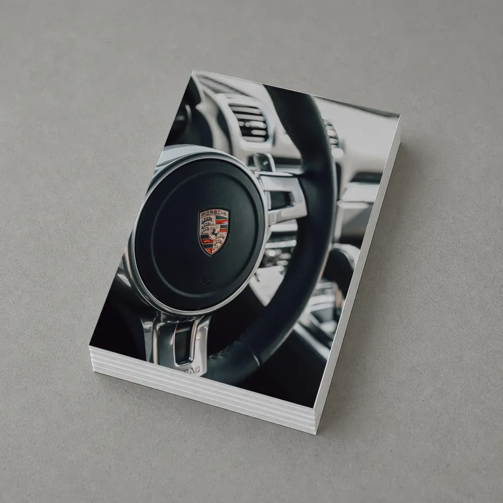 Porsche Steering Wheel Interior Dashboard Close Up – Postcards