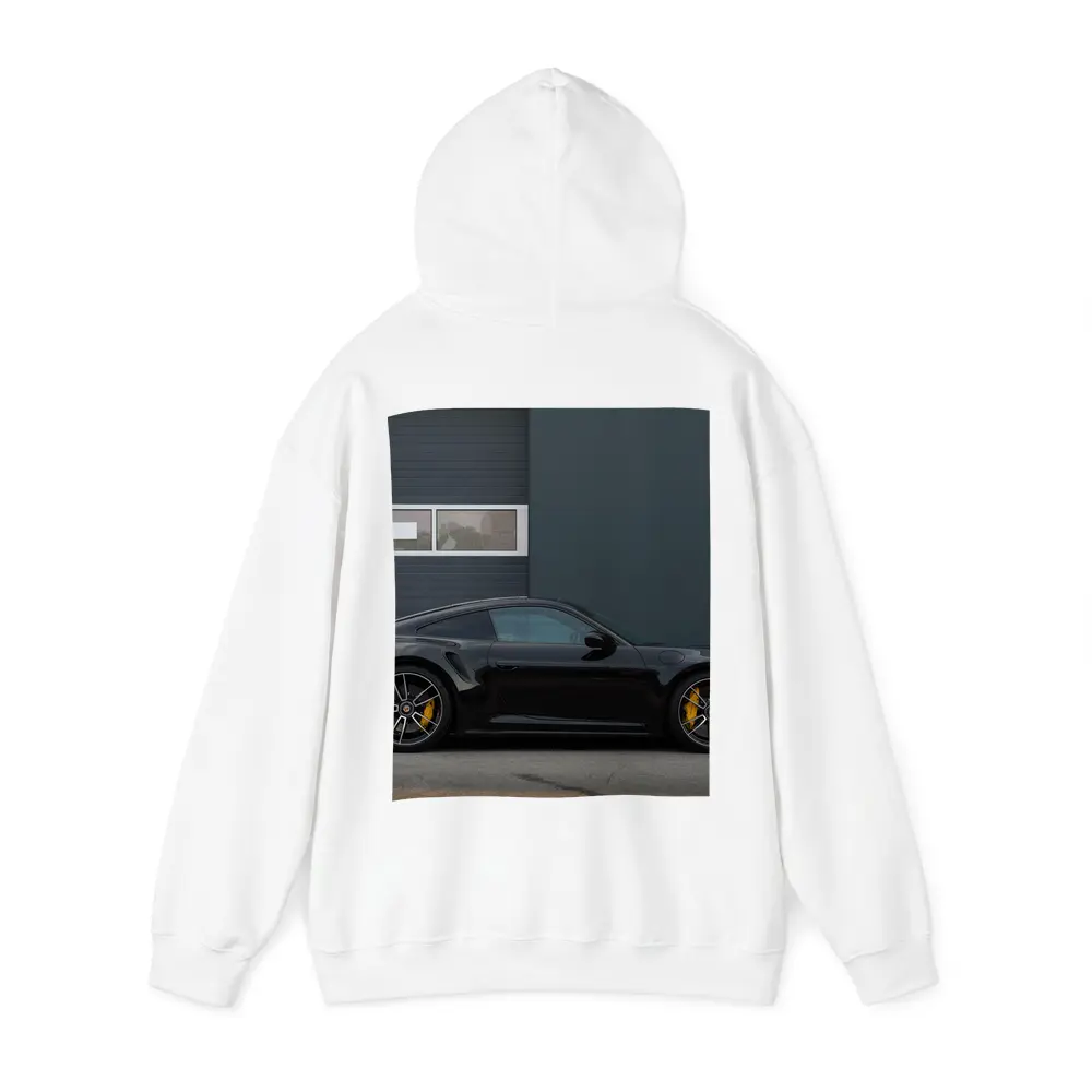 Black Porsche 911 Side Profile Urban Setting – Hoodies