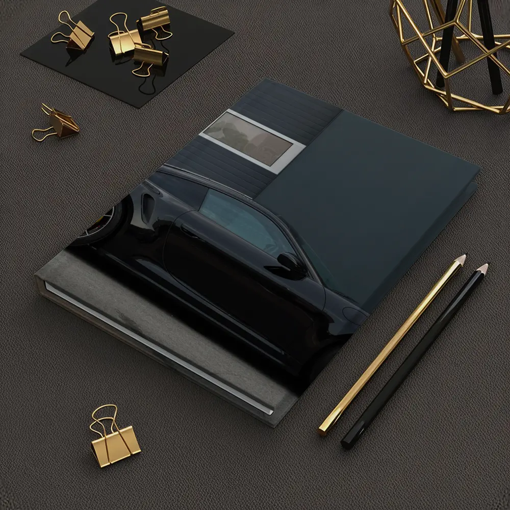 Black Porsche 911 Side Profile Urban Setting – Notebooks
