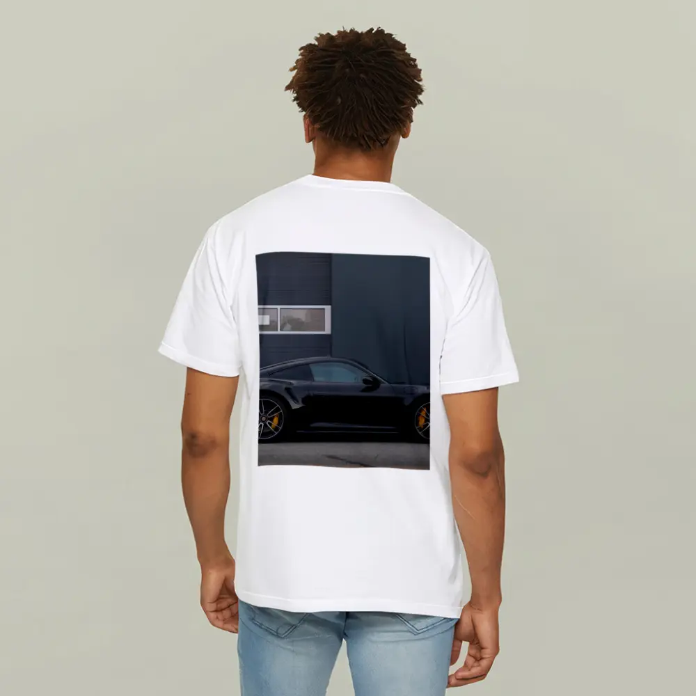 Black Porsche 911 Side Profile Urban Setting – T-Shirts