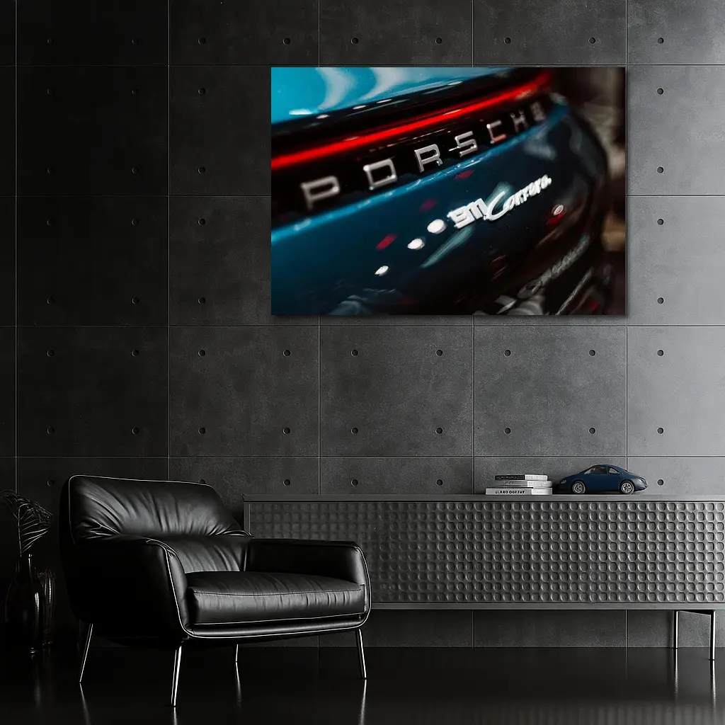 Porsche 911 Carrera Dark Blue Rear Badge – Wall Art