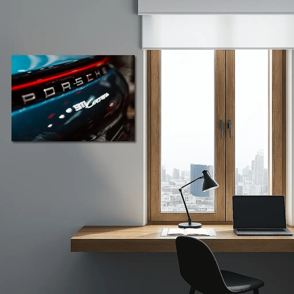 Porsche 911 Carrera Dark Blue Rear Badge – Wall Art