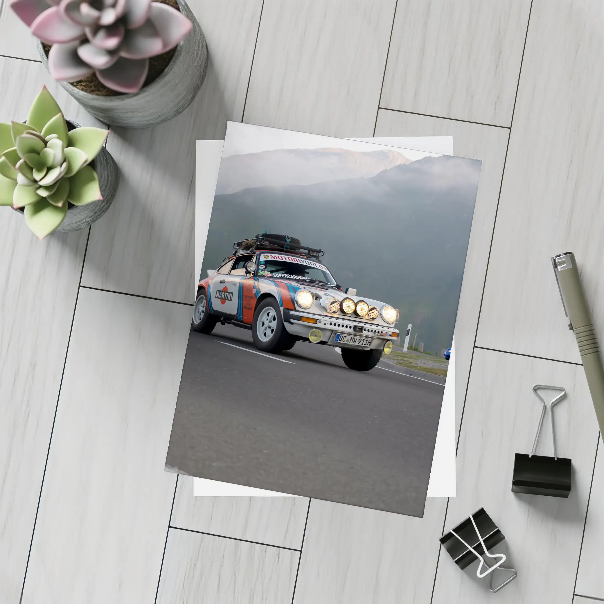 Porsche 911 Rally Car Mountain Road – Postcards