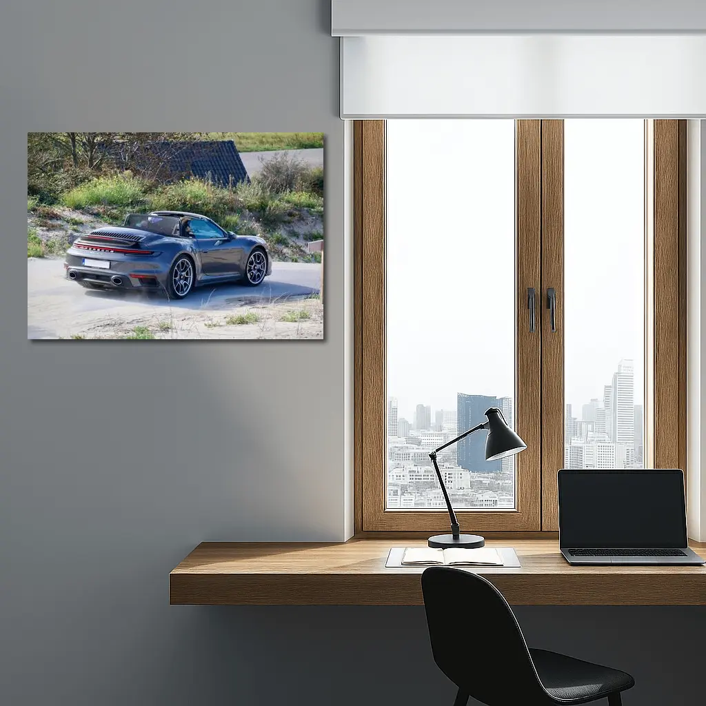 Porsche 911 Targa Gray Coastal Road Drive – Wall Art