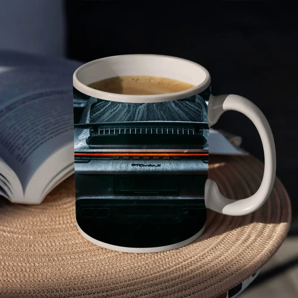 Porsche 911 Turbo Rear Rainy Street – Mugs