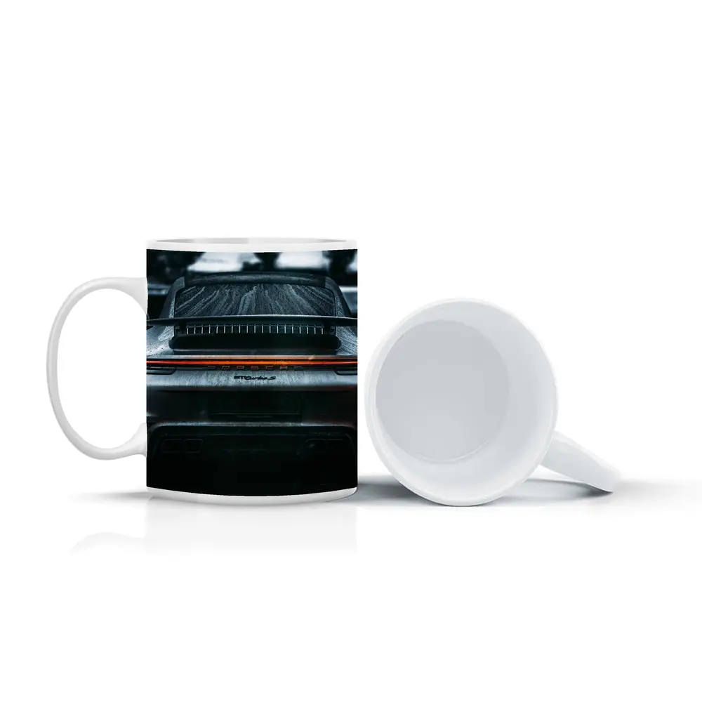 Porsche 911 Turbo Rear Rainy Street – Mugs