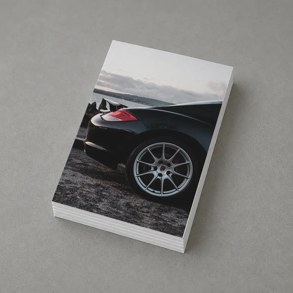 Black Porsche Cayman By Coastal Waterfront – Postcards