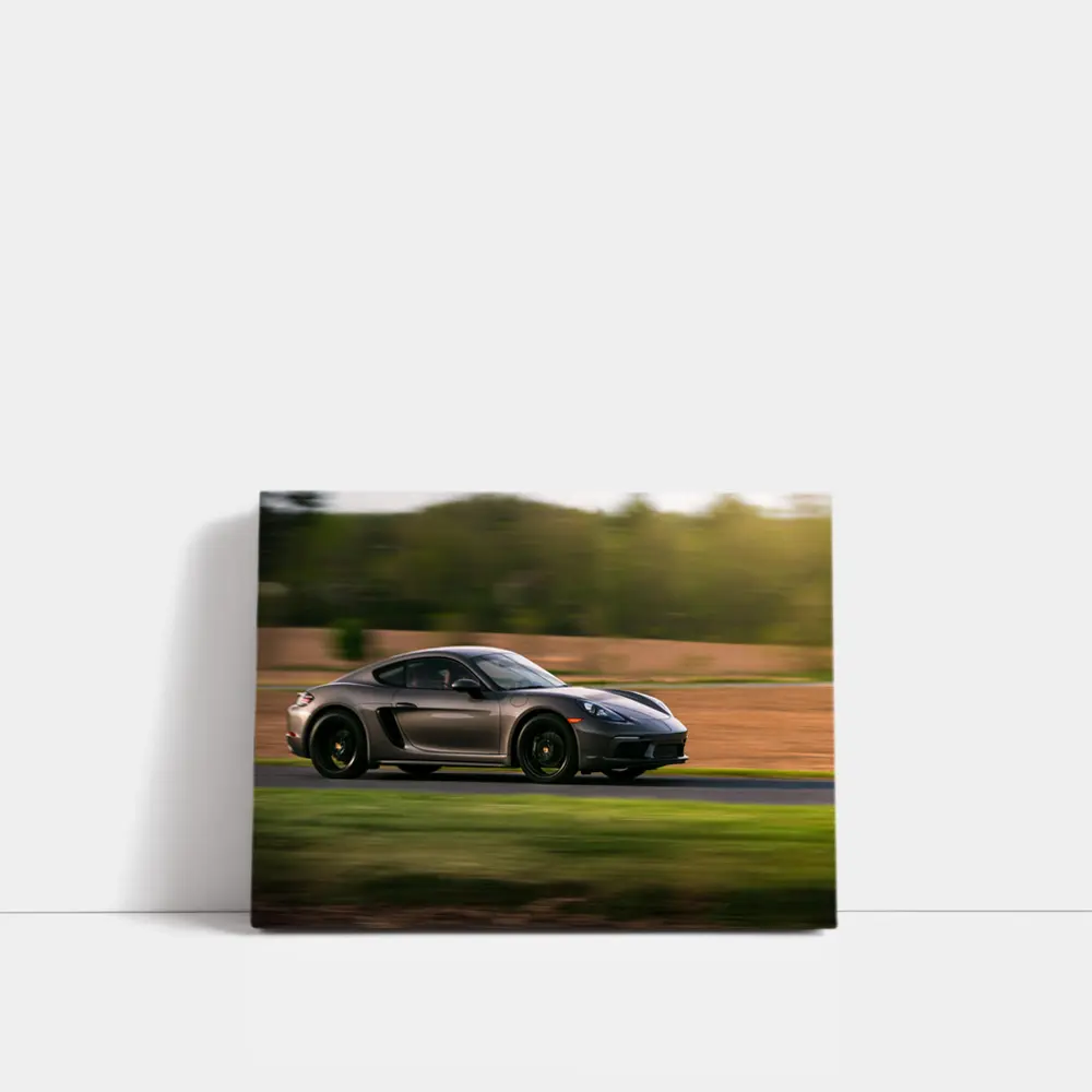 Porsche Cayman Speeding Along Country Road – Wall Art