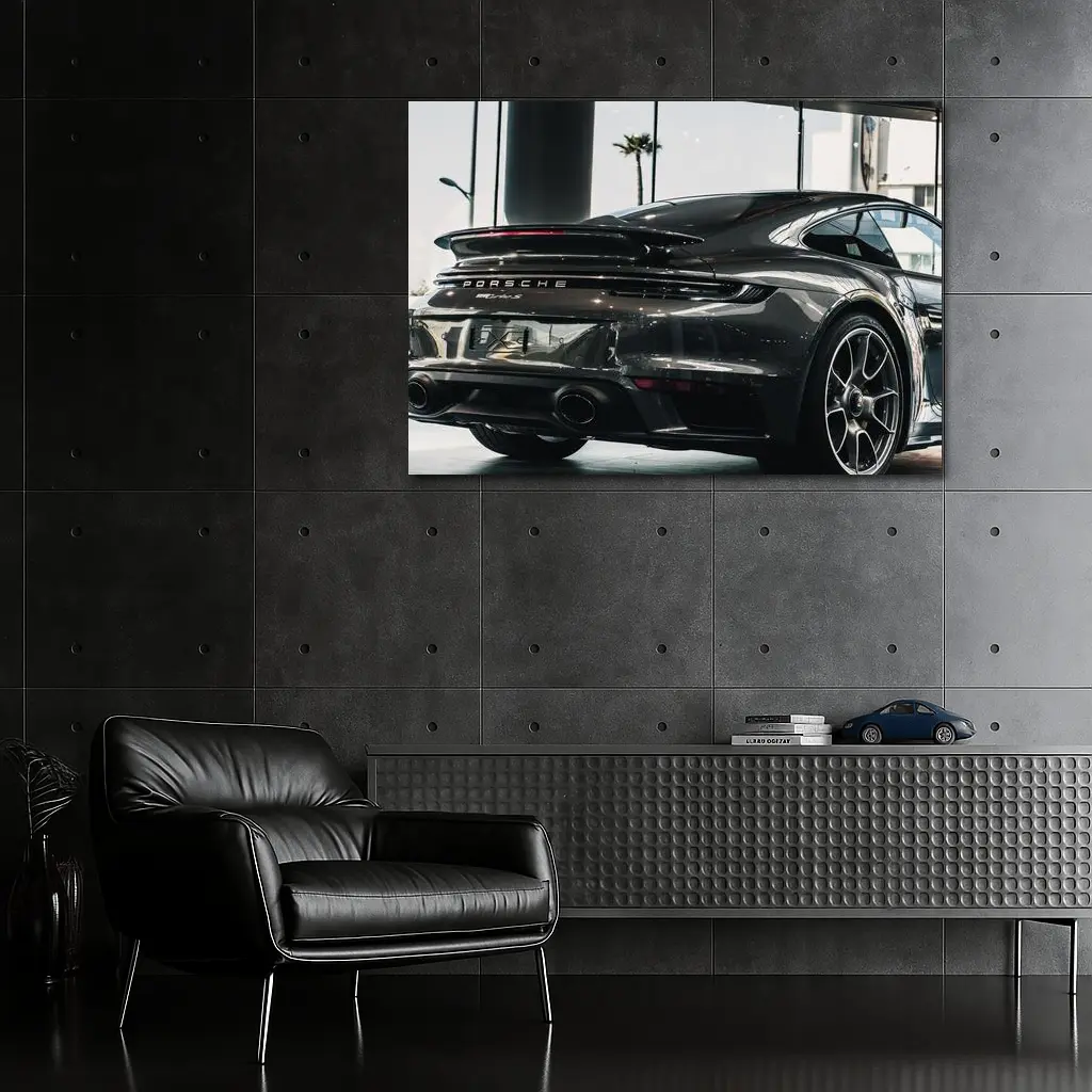 Porsche Turbo S Dark Rear Dealership – Wall Art