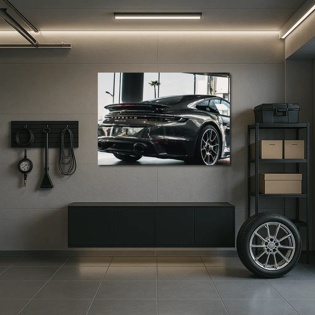 Porsche Turbo S Dark Rear Dealership – Wall Art