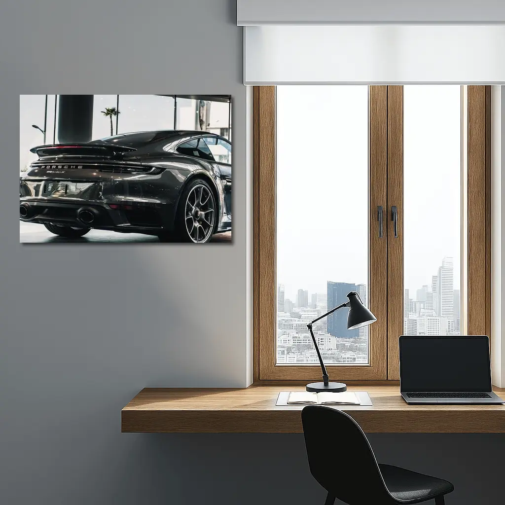 Porsche Turbo S Dark Rear Dealership – Wall Art
