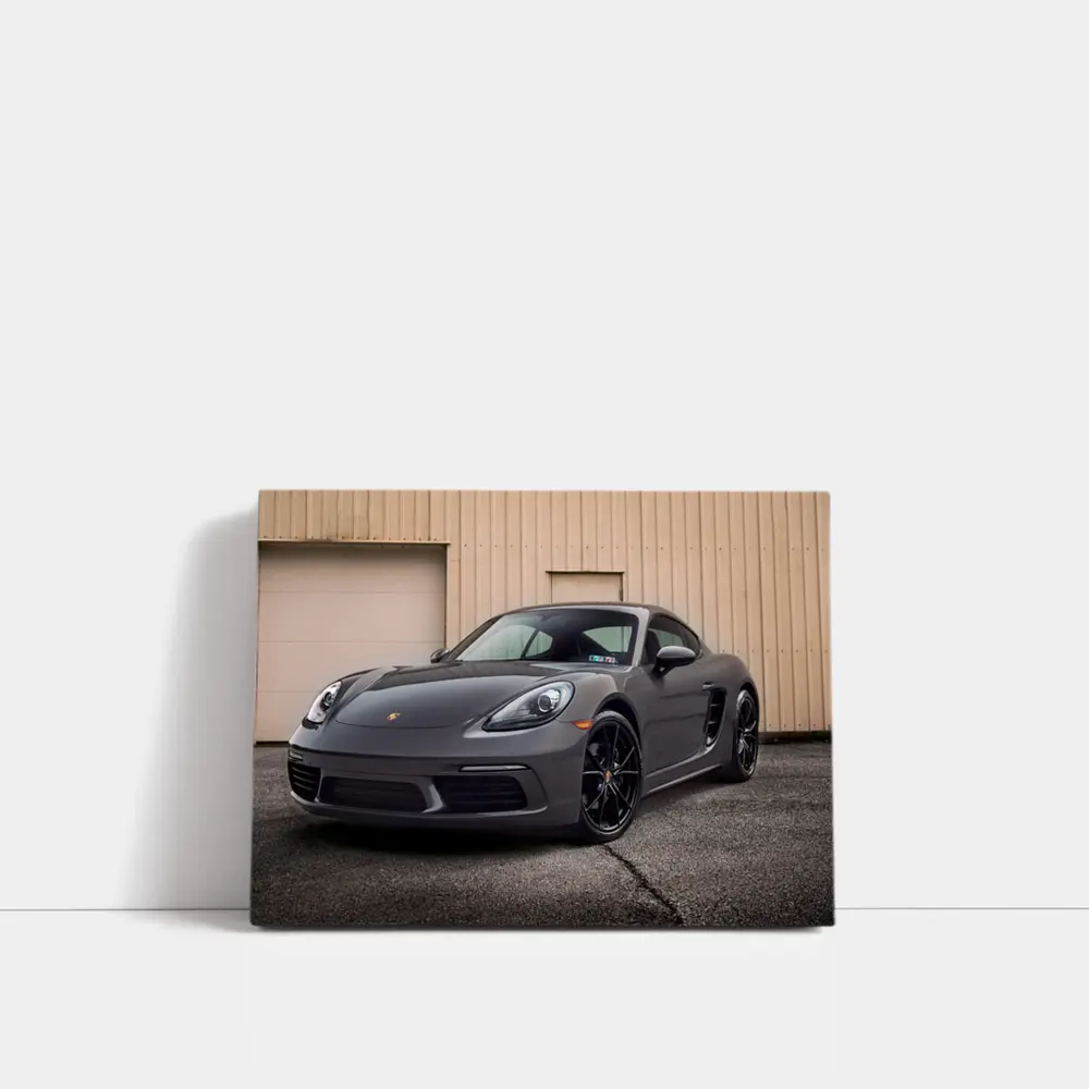 Porsche Cayman Gray Sports Car Garage – Wall Art
