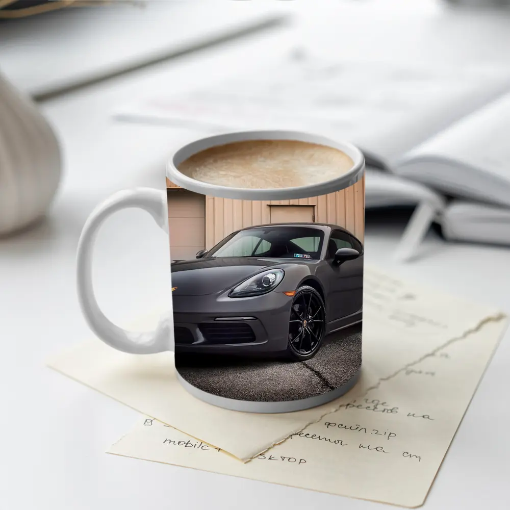 Porsche Cayman Gray Sports Car Garage – Mugs