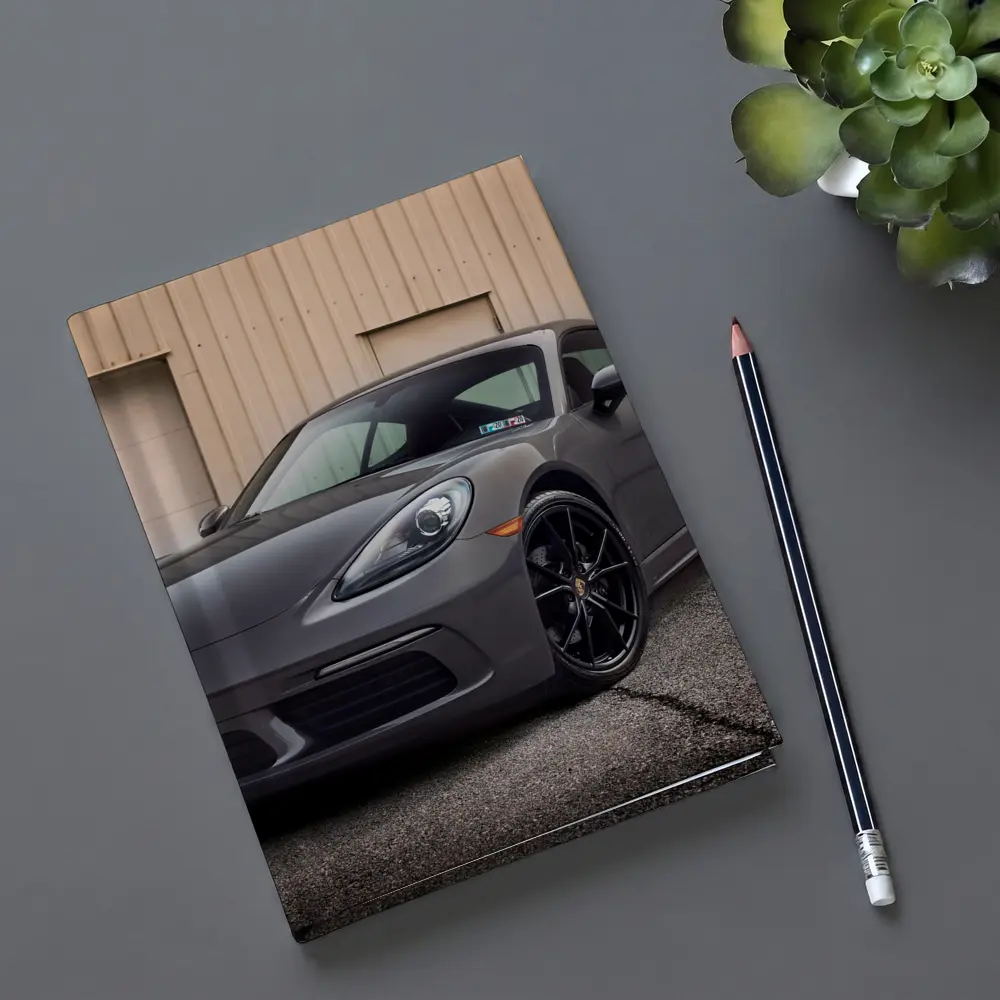 Porsche Cayman Gray Sports Car Garage – Notebooks