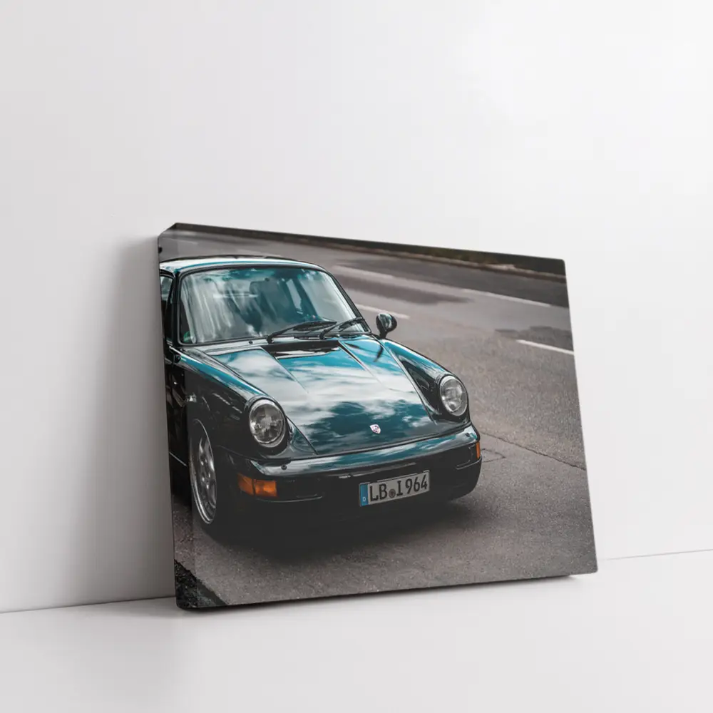 Porsche 911 Dark Green Street Photography – Wall Art
