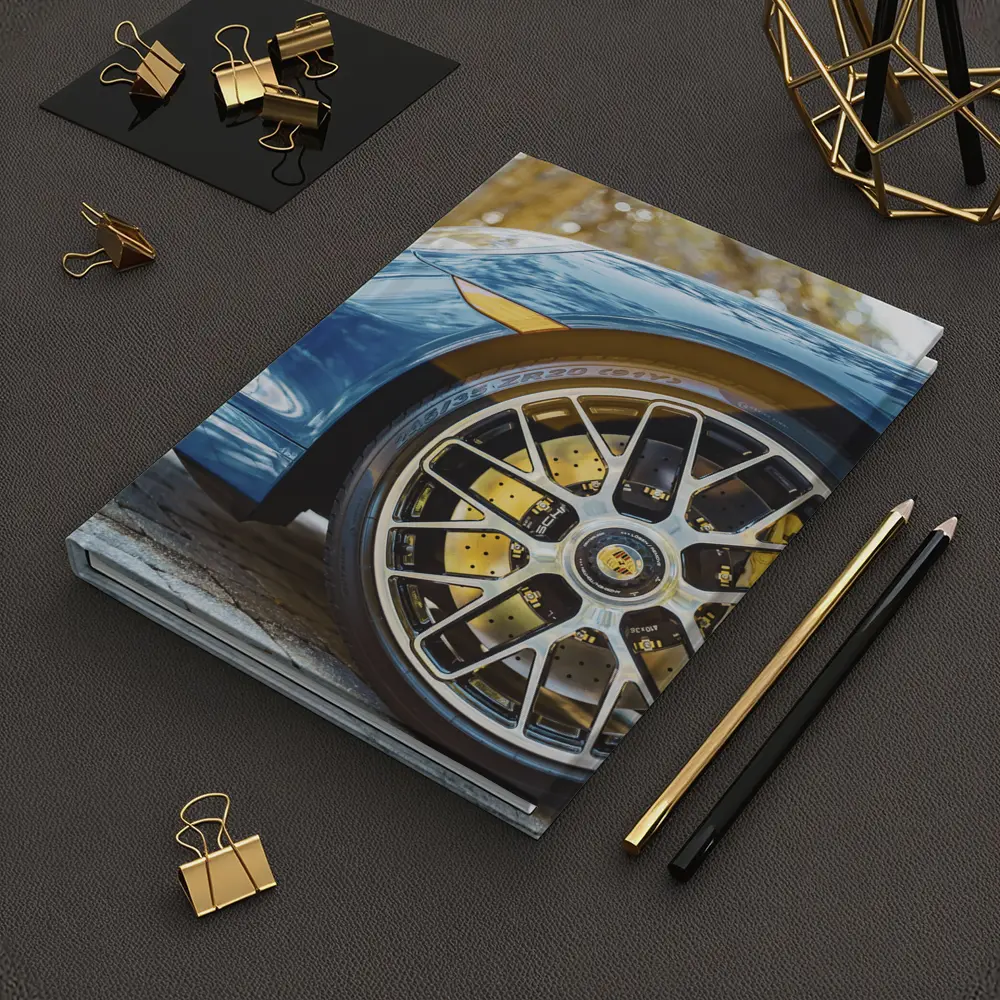 Porsche 911 Blue Detail Yellow Brake Calipers – Notebooks