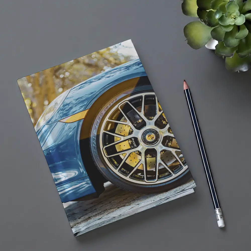 Porsche 911 Blue Detail Yellow Brake Calipers – Notebooks