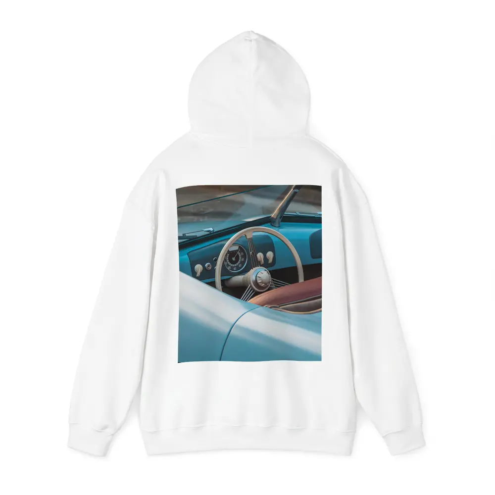 Classic Blue Convertible Car Interior Dashboard – Hoodies