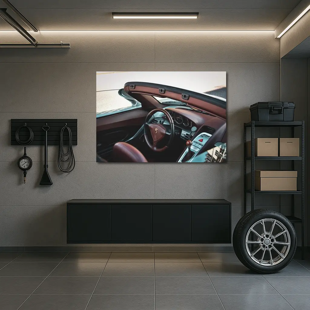 Porsche Boxster Interior Brown Leather Dashboard – Wall Art