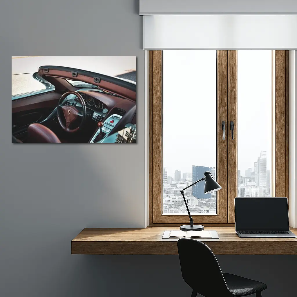 Porsche Boxster Interior Brown Leather Dashboard – Wall Art