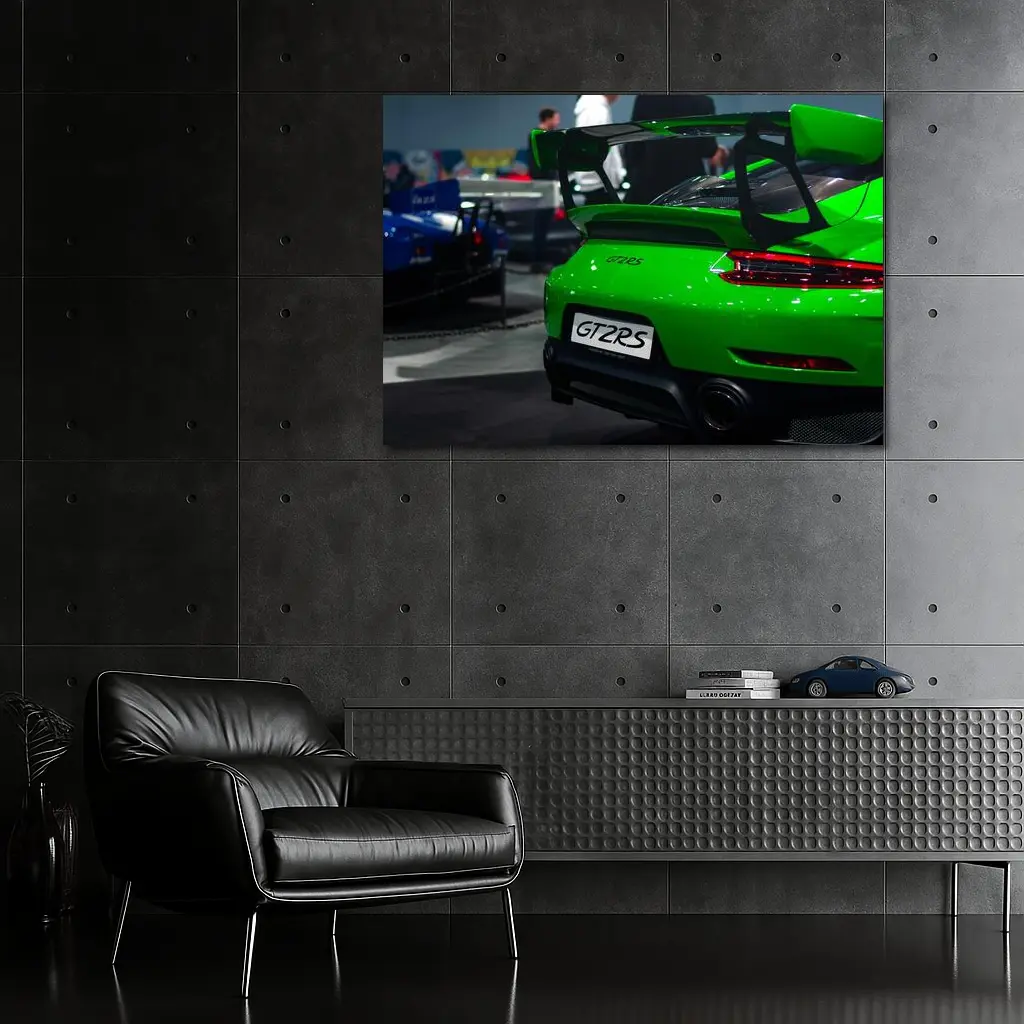 Porsche GT2 RS Green Rear Wing Detail – Wall Art