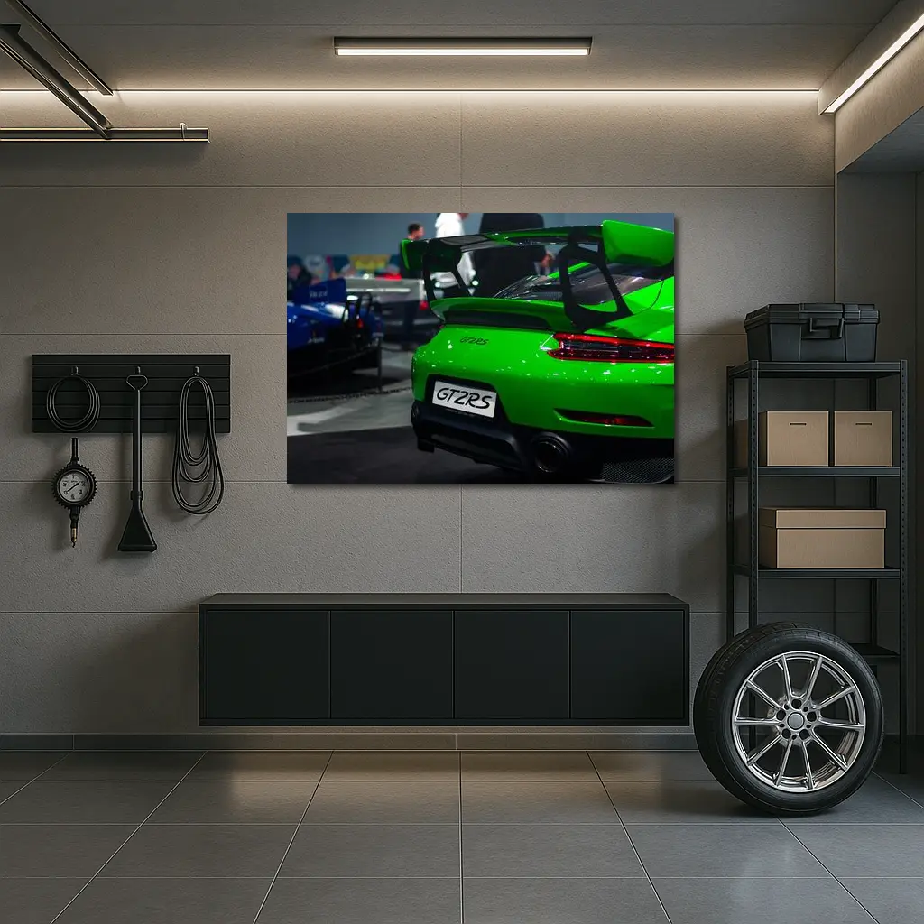 Porsche GT2 RS Green Rear Wing Detail – Wall Art