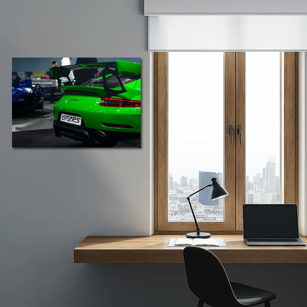Porsche GT2 RS Green Rear Wing Detail – Wall Art