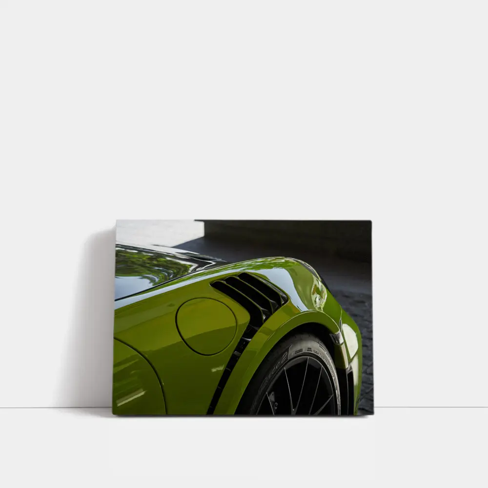 Porsche 911 Green Fender Close Up Detail – Wall Art