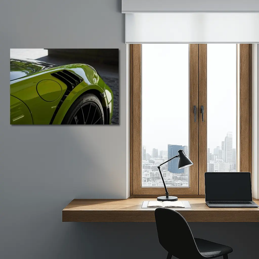 Porsche 911 Green Fender Close Up Detail – Wall Art