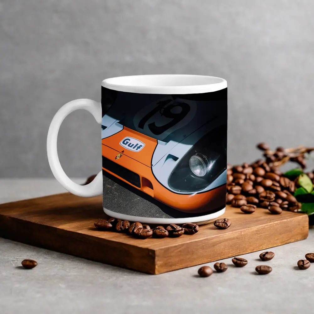 Porsche 917 Gulf Racing Livery Close Up – Mugs