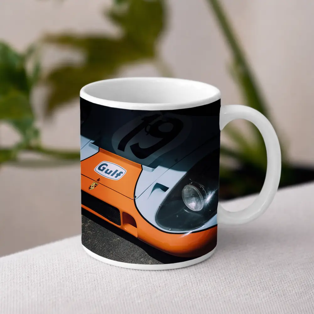Porsche 917 Gulf Racing Livery Close Up – Mugs