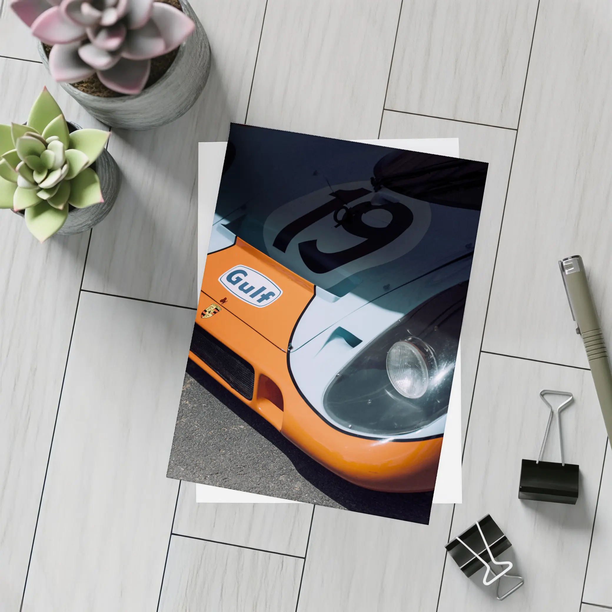 Porsche 917 Gulf Racing Livery Close Up – Postcards
