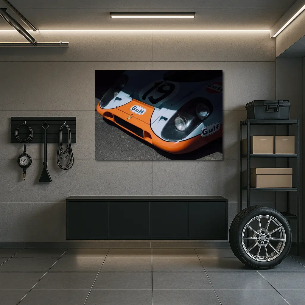 Porsche 917 Gulf Racing Livery Close Up – Wall Art