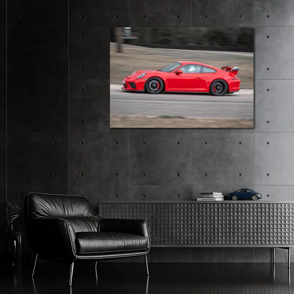 Red Porsche 911 GT3 On Track – Wall Art