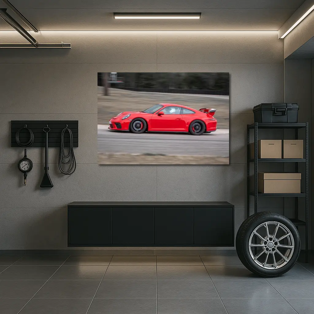 Red Porsche 911 GT3 On Track – Wall Art