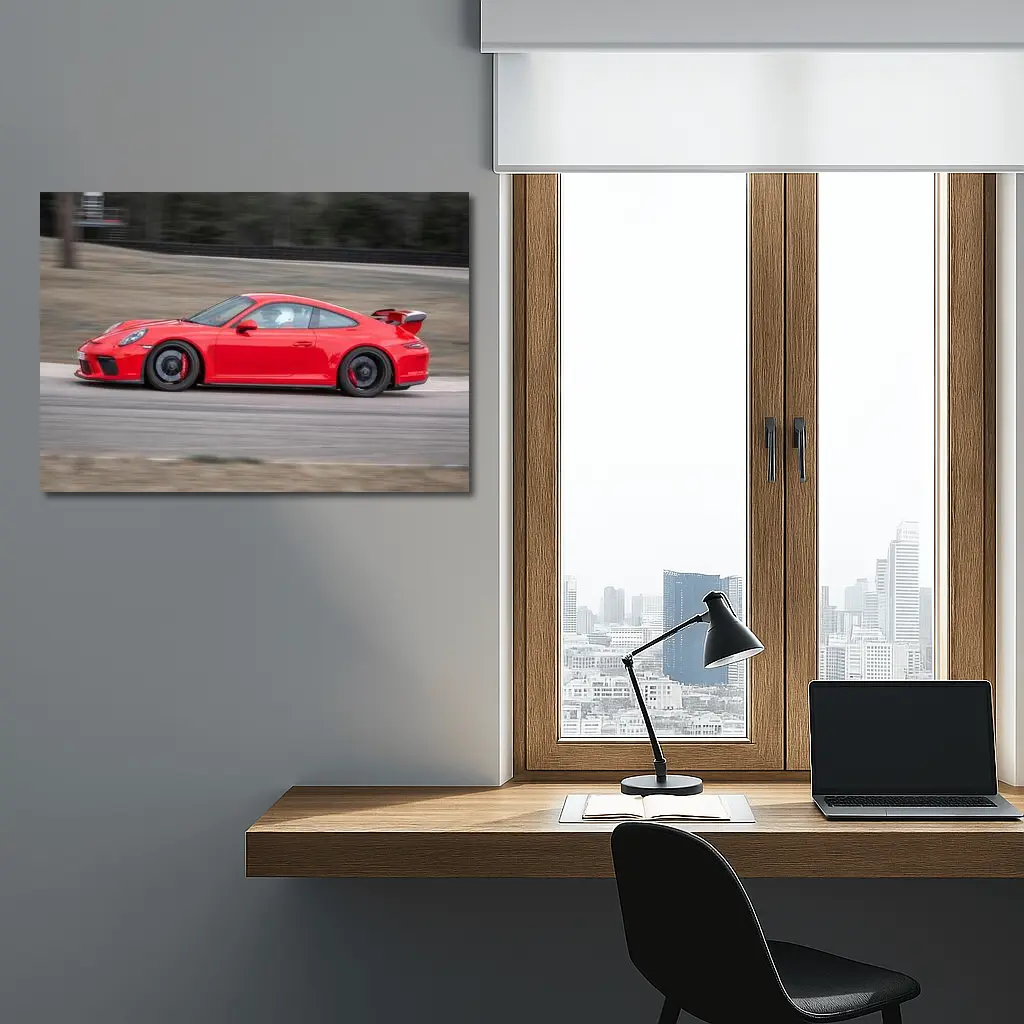 Red Porsche 911 GT3 On Track – Wall Art