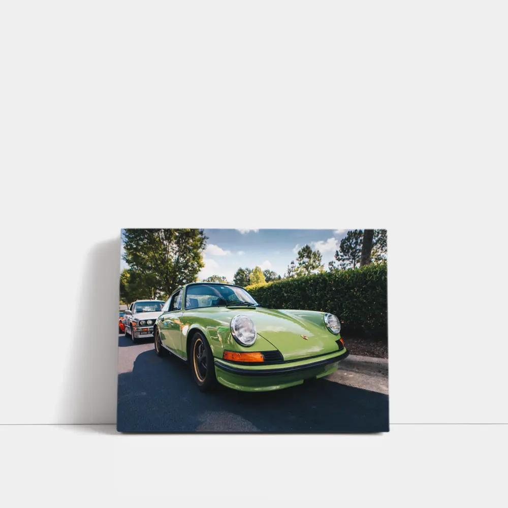 Porsche 911 Classic Green Car Parking Lot – Wall Art