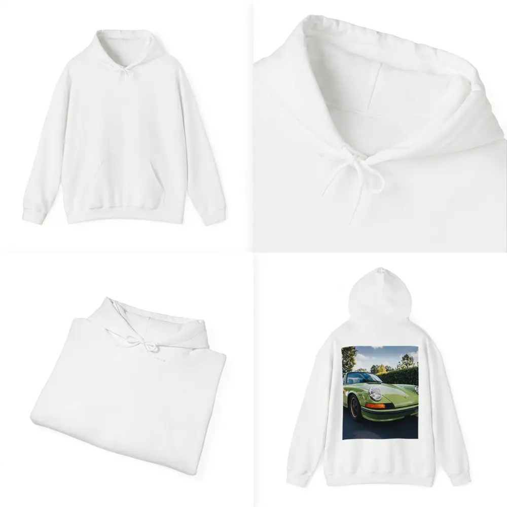 Porsche 911 Classic Green Car Parking Lot – Hoodies