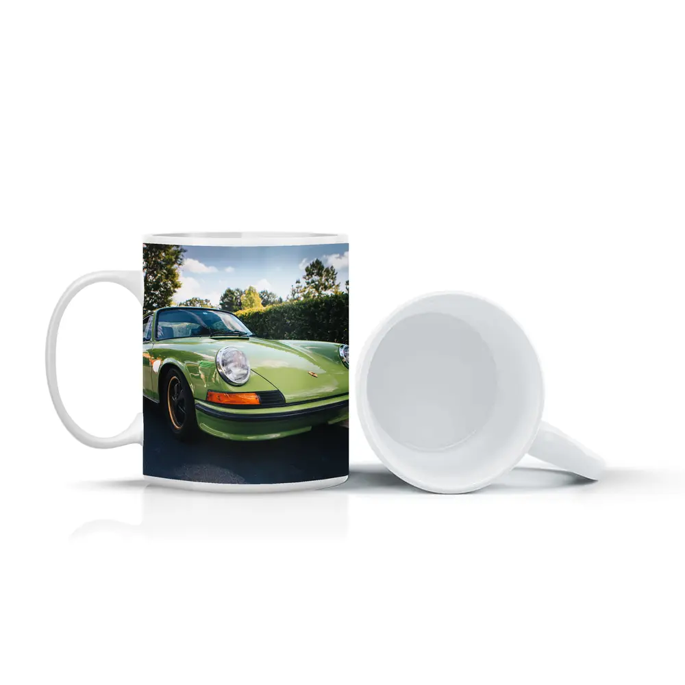 Porsche 911 Classic Green Car Parking Lot – Mugs