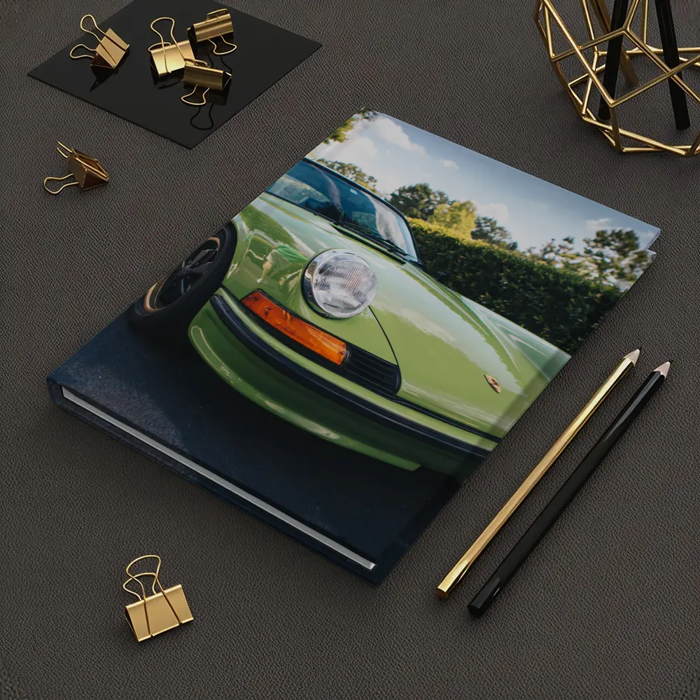 Porsche 911 Classic Green Car Parking Lot – Notebooks