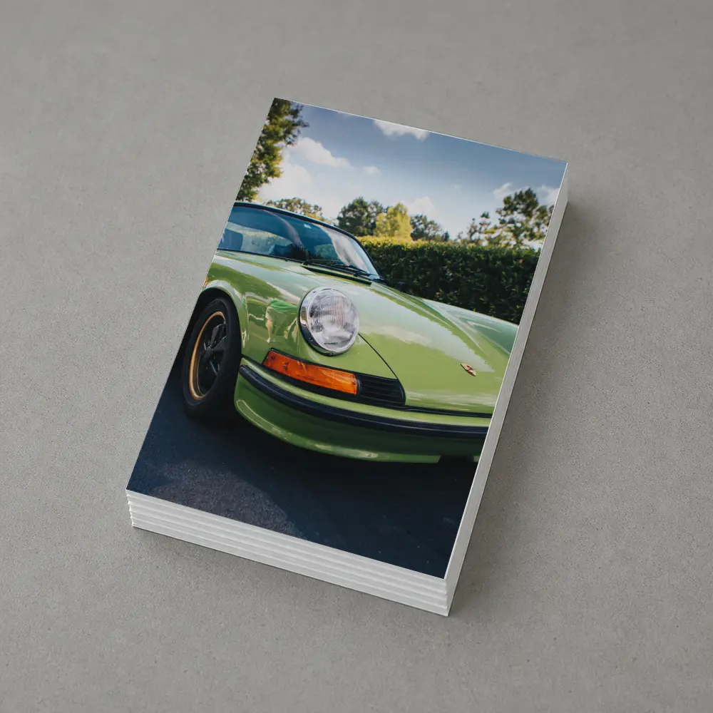 Porsche 911 Classic Green Car Parking Lot – Postcards