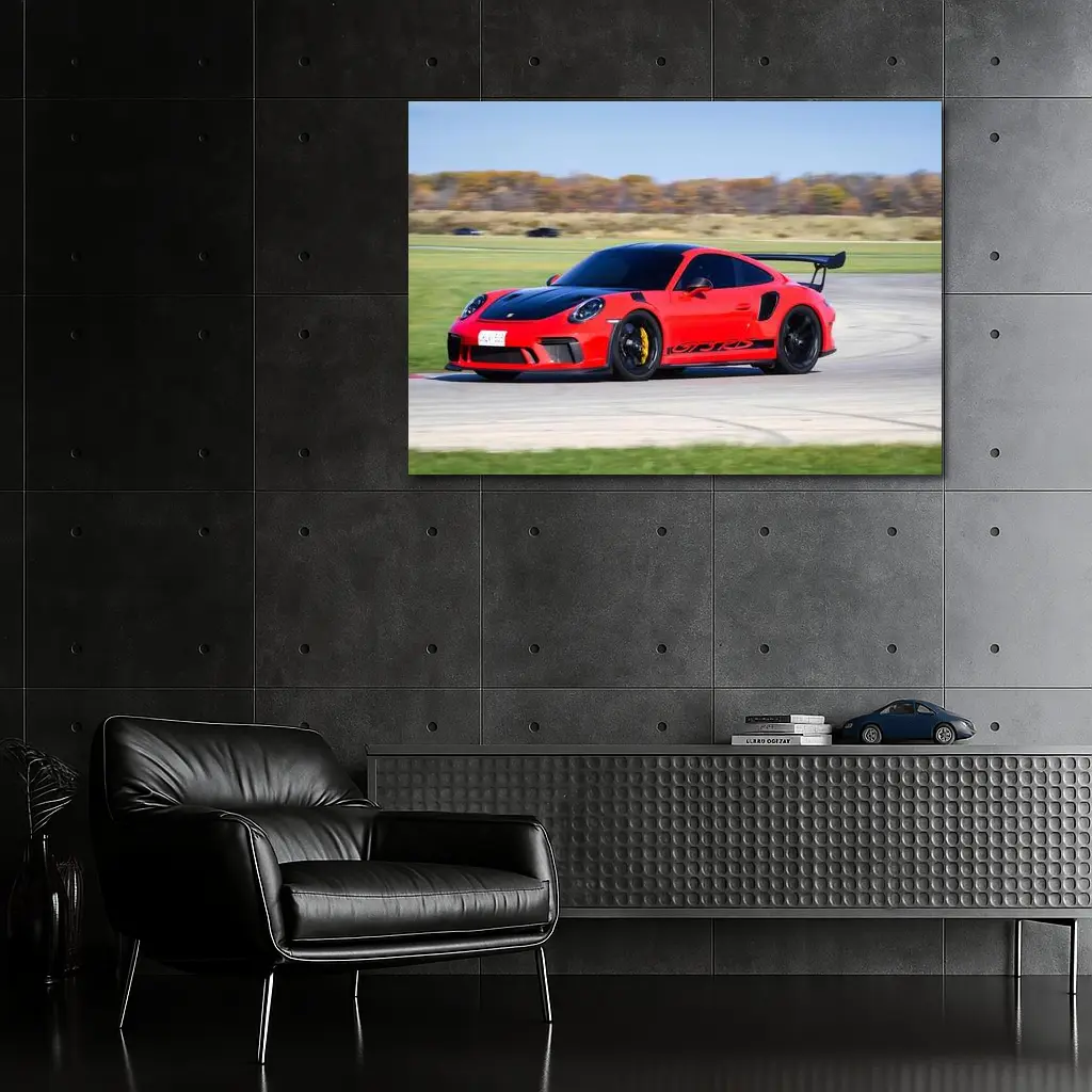 Red Porsche 911 GT3 RS On Track – Wall Art