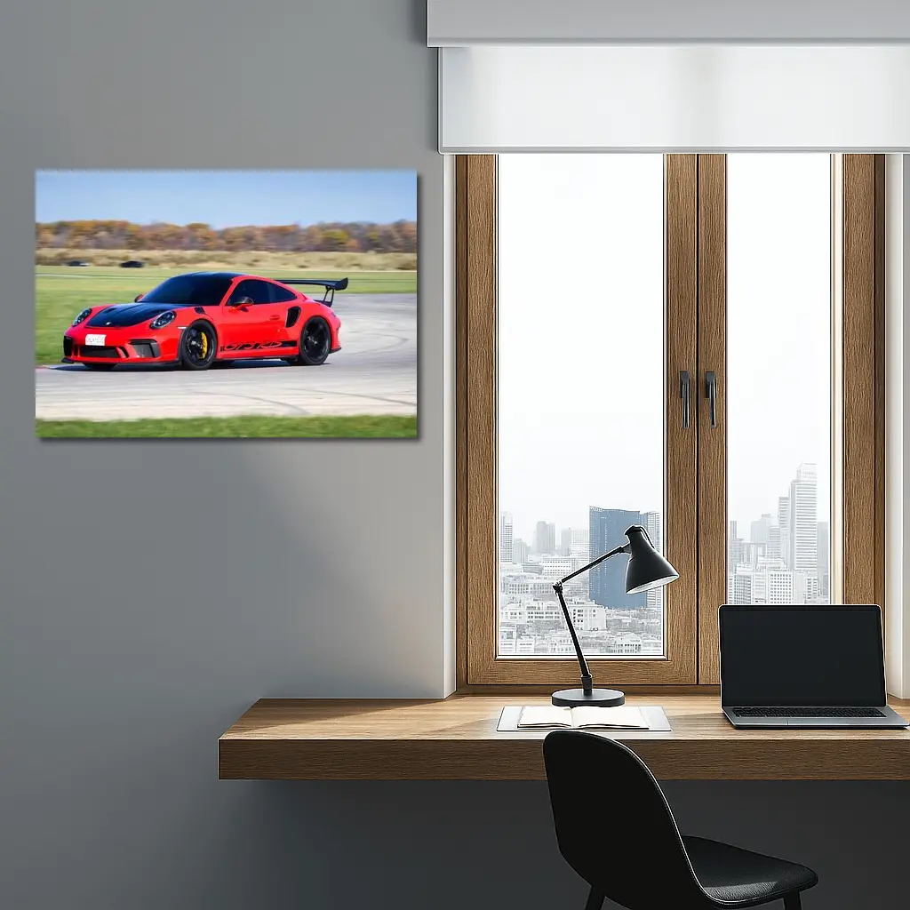 Red Porsche 911 GT3 RS On Track – Wall Art