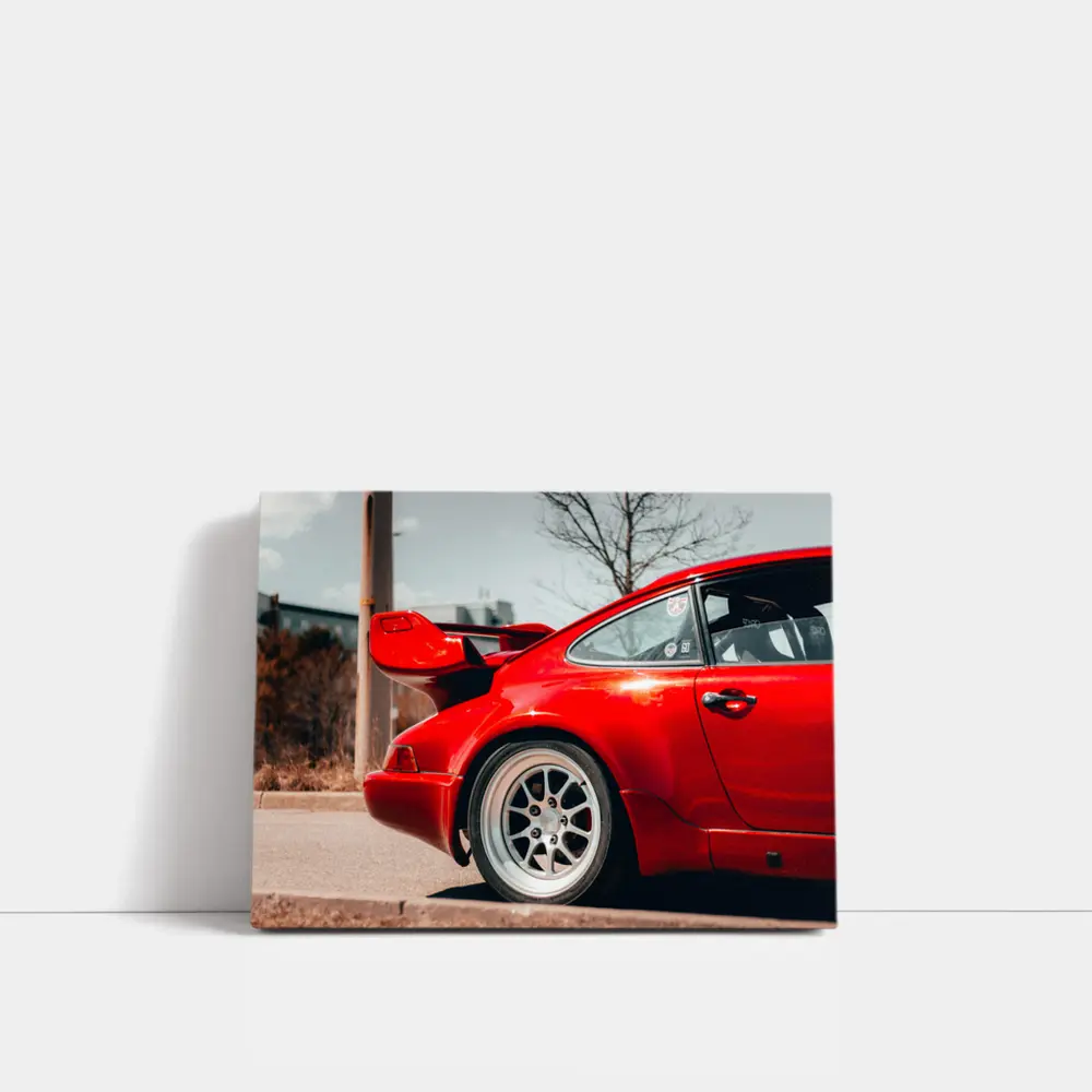 Red Porsche 911 Rear Wing Urban Street – Wall Art