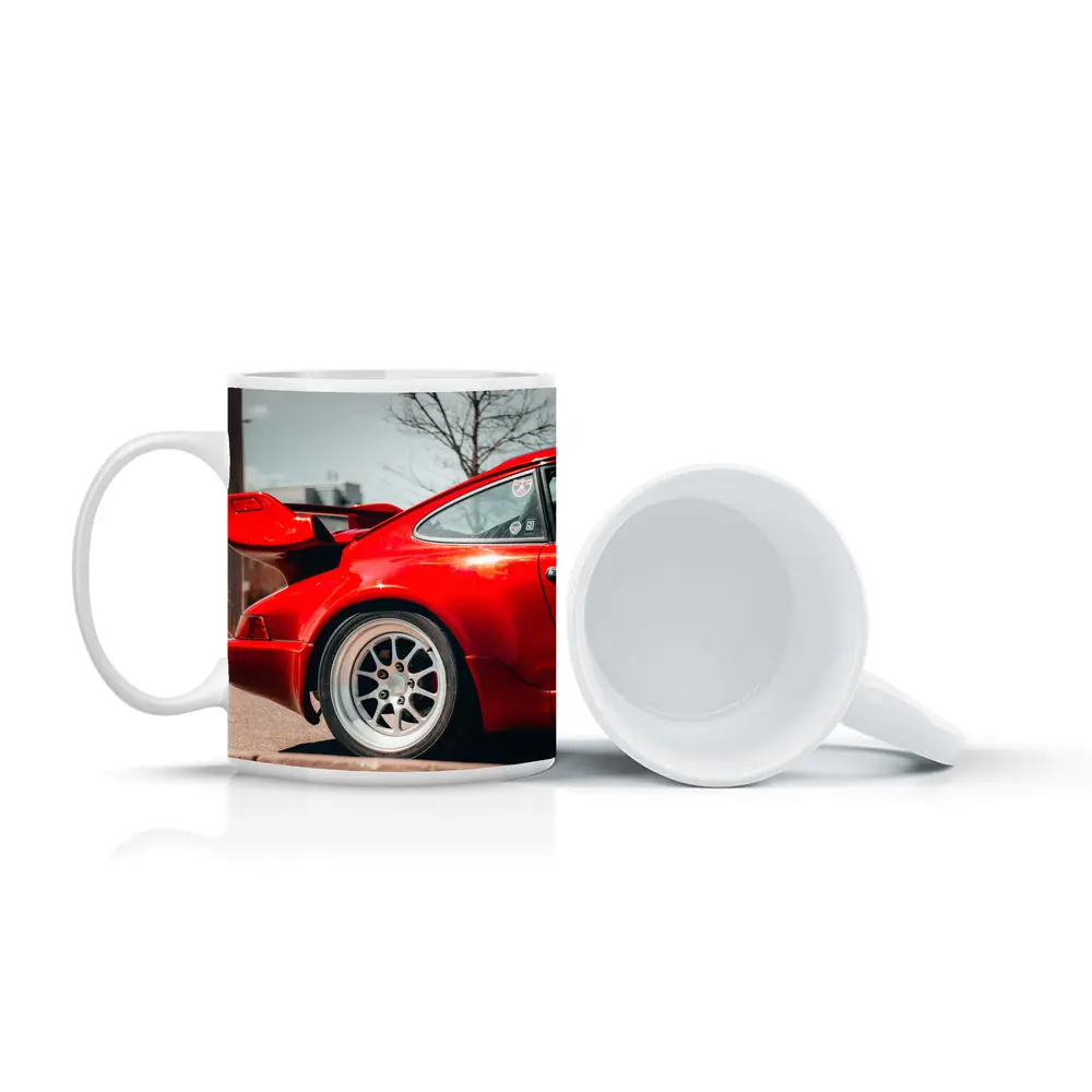 Red Porsche 911 Rear Wing Urban Street – Mugs
