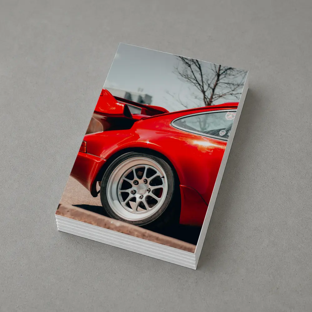 Red Porsche 911 Rear Wing Urban Street – Postcards
