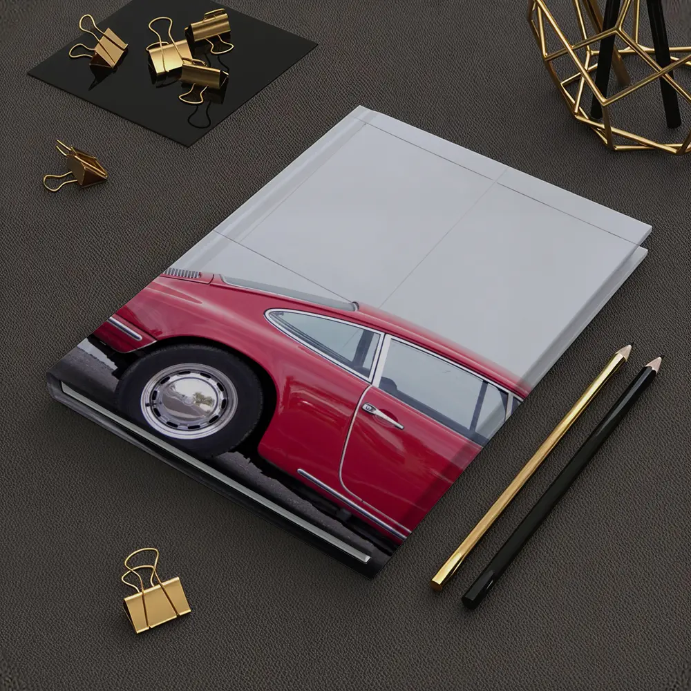 Classic Red Porsche 911 Against White Wall – Notebooks